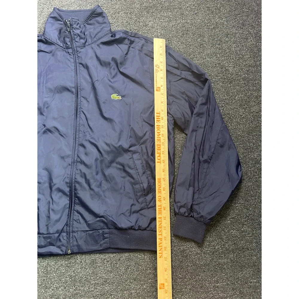 Vintage Izod Lacoste Windbreaker Jacket Navy Blue Mens Large Nylon Full Zip 90's